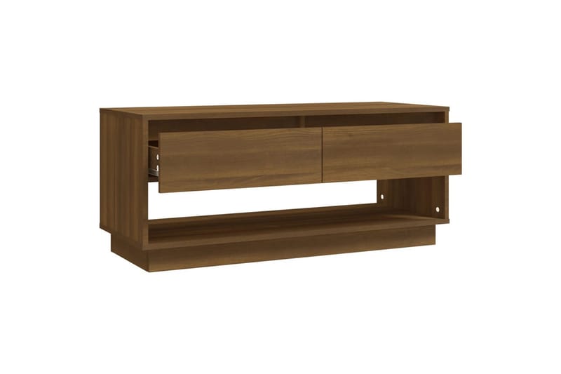 TV-benk brun eik 102x41x44 cm sponplate - Brun - Møbler - Mediamøbel & tv møbel - TV-benk & mediabenk