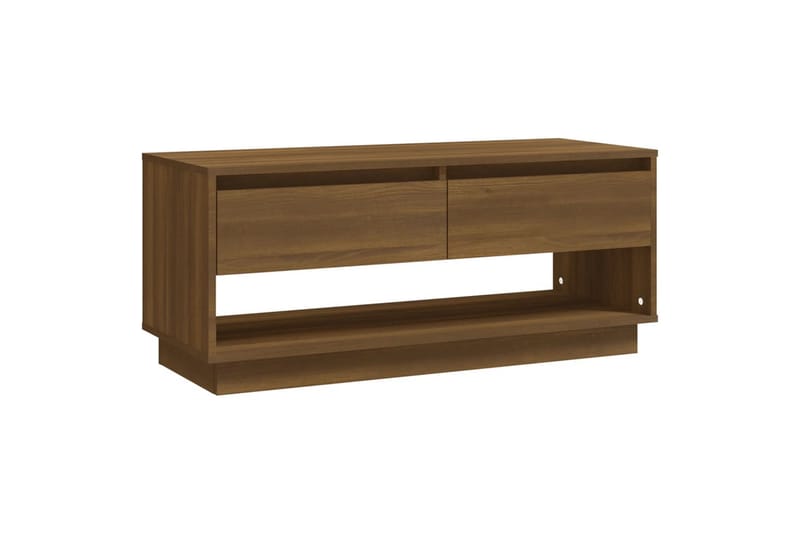 TV-benk brun eik 102x41x44 cm sponplate - Brun - Møbler - Mediamøbel & tv møbel - TV-benk & mediabenk