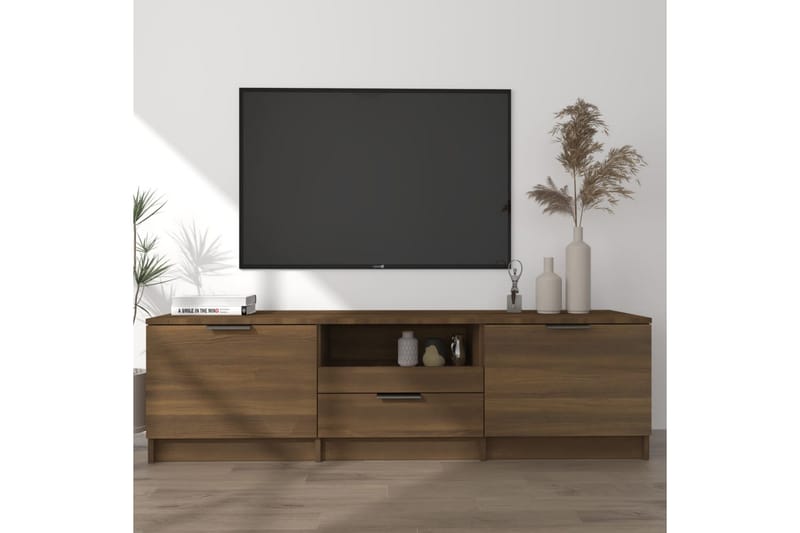 TV-benk brun eik 140x35x40 cm konstruert tre - Brun - Møbler - Mediamøbel & tv møbel - TV-benk & mediabenk