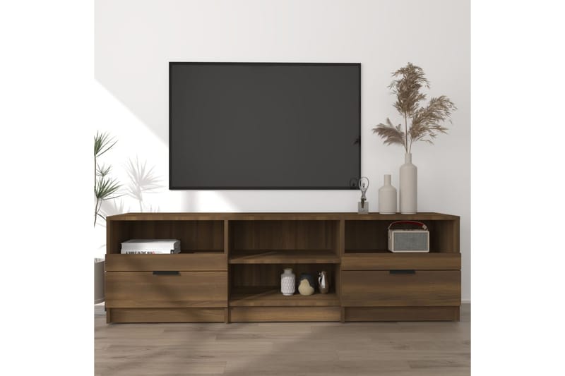 TV-benk brun eik 150x33,5x45 cm konstruert tre - Brun - TV-benk & mediabenk