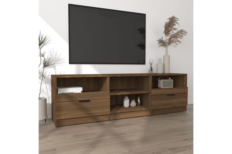 TV-benk brun eik 150x33,5x45 cm konstruert tre - Brun - TV-benk & mediabenk