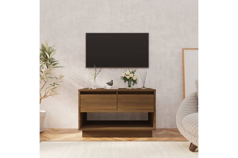TV-benk brun eik 70x41x44 cm sponplate - Brun - Møbler - Mediamøbel & tv møbel - TV-benk & mediabenk