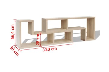 Tv-benk Dobbel L-Formet Eik - Beige - Møbler - Mediamøbel & tv møbel - TV-benk & mediabenk