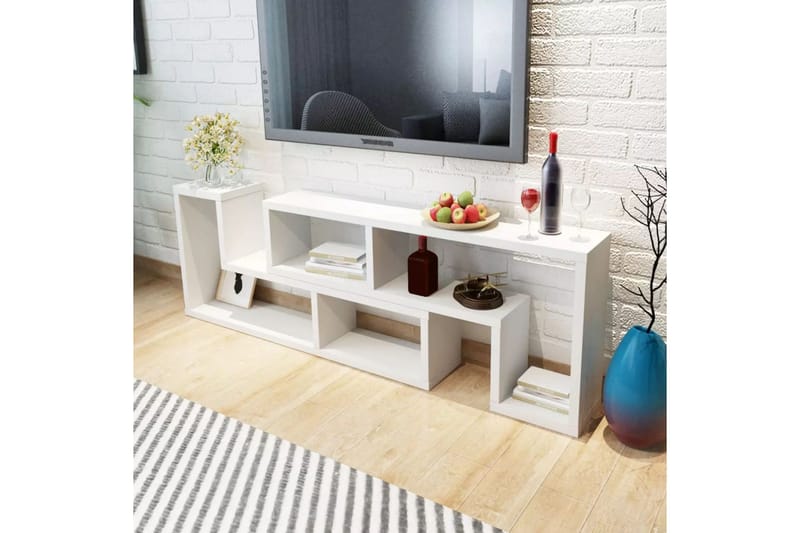 TV-Benk Dobbel L-Formet Hvit - Hvit - Møbler - Mediamøbel & tv møbel - TV-benk & mediabenk