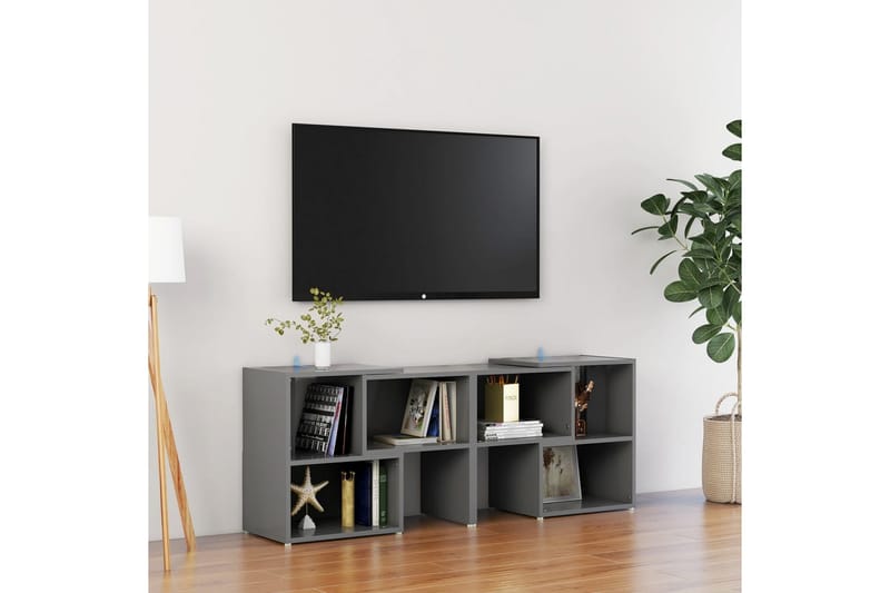 TV-benk grå 104x30x52 cm sponplate - Grå - Møbler - Mediamøbel & tv møbel - TV-benk & mediabenk