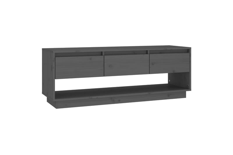 TV-benk grå 110,5x34x40 cm heltre furu - Grå - Møbler - Mediamøbel & tv møbel - TV-benk & mediabenk