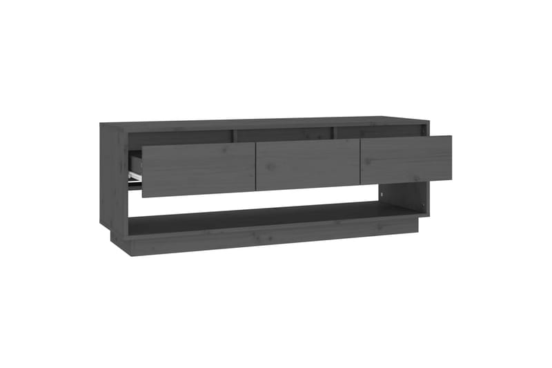 TV-benk grå 110,5x34x40 cm heltre furu - Grå - Møbler - Mediamøbel & tv møbel - TV-benk & mediabenk