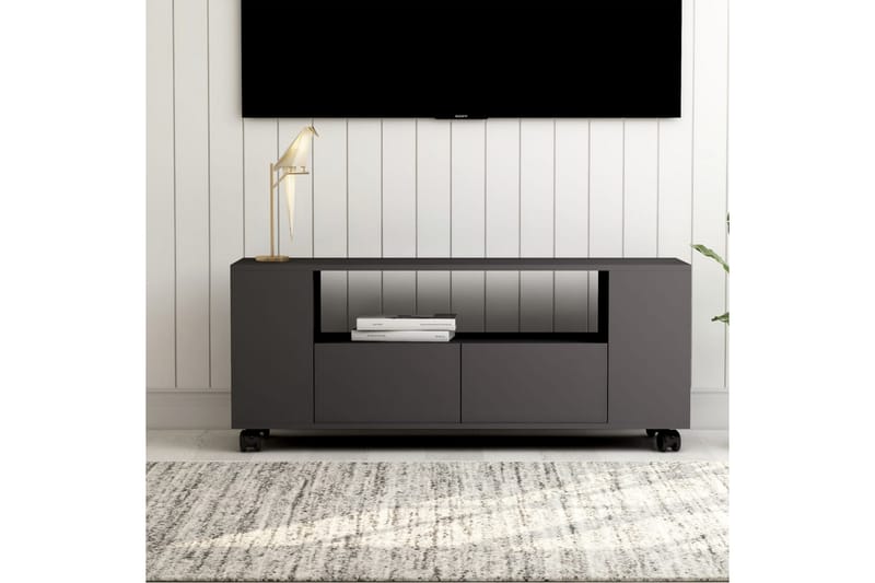 TV-benk grå 120x35x43 cm sponplate - Grå - TV-benk & mediabenk