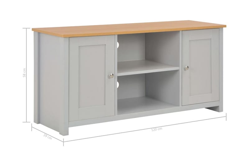 TV-benk grå 120x39x58 cm - Grå - Møbler - Mediamøbel & tv møbel - TV-benk & mediabenk
