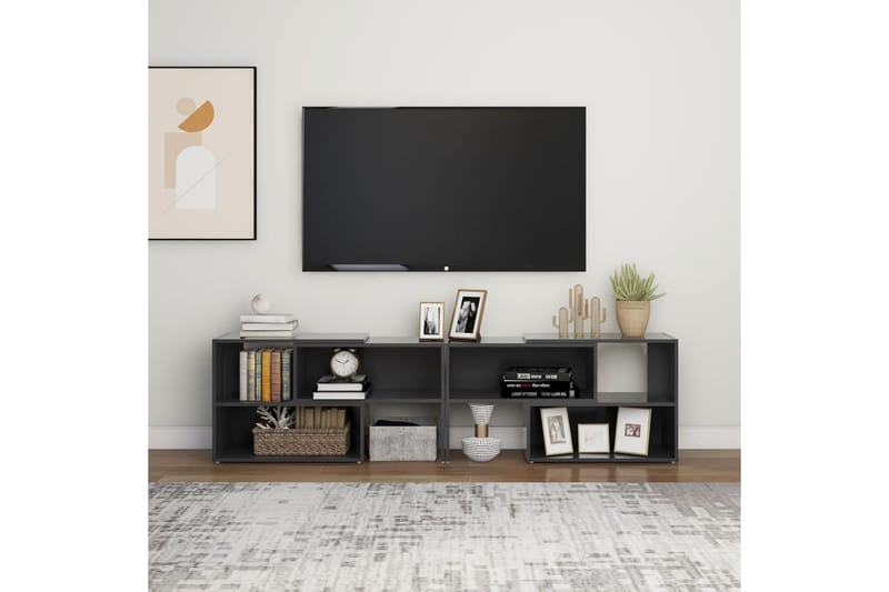 TV-benk grå 149x30x52 cm sponplate - Grå - Møbler - Mediamøbel & tv møbel - TV-benk & mediabenk