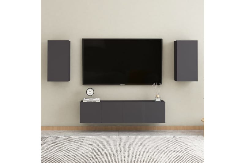 TV-benk grå 30,5x30x60 cm sponplate - Grå - TV-benk & mediabenk