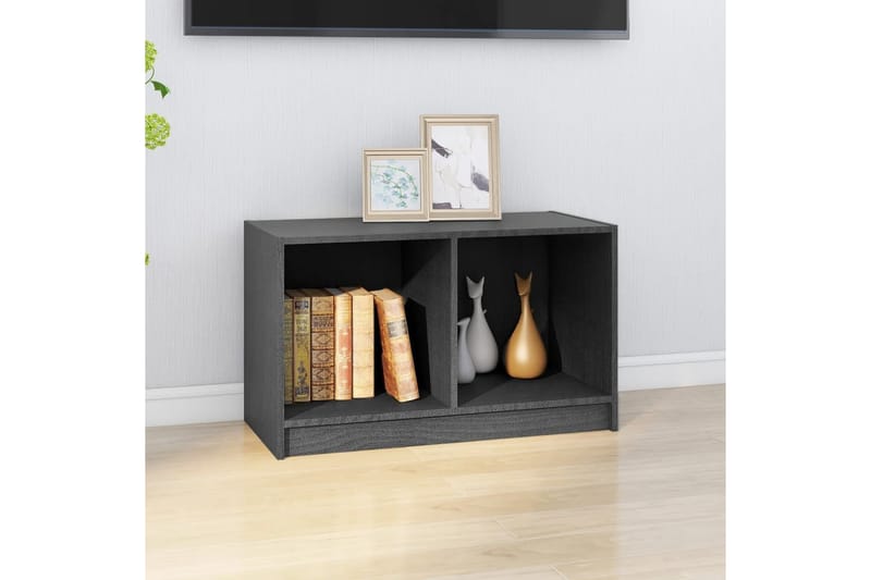 TV-benk grå 70x33x42 cm heltre furu - Grå - Møbler - Mediamøbel & tv møbel - TV-benk & mediabenk