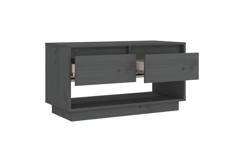 TV-benk grå 74x34x40 cm heltre furu - Grå - Møbler - Mediamøbel & tv møbel - TV-benk & mediabenk