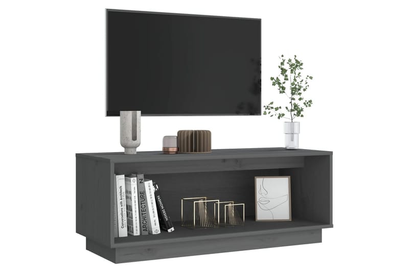 TV-benk grå 90x35x35 cm heltre furu - Grå - Møbler - Mediamøbel & tv møbel - TV-benk & mediabenk