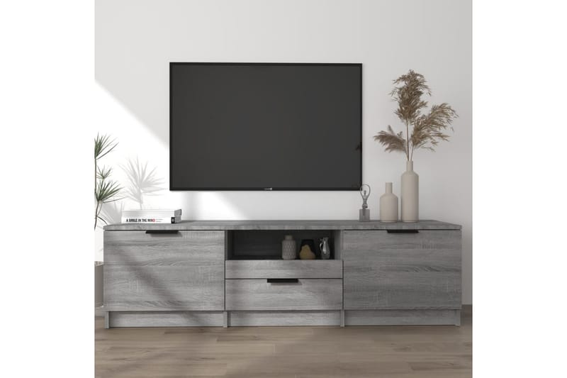 TV-benk grå sonoma 140x35x40 cm konstruert tre - Grå - TV-benk & mediabenk