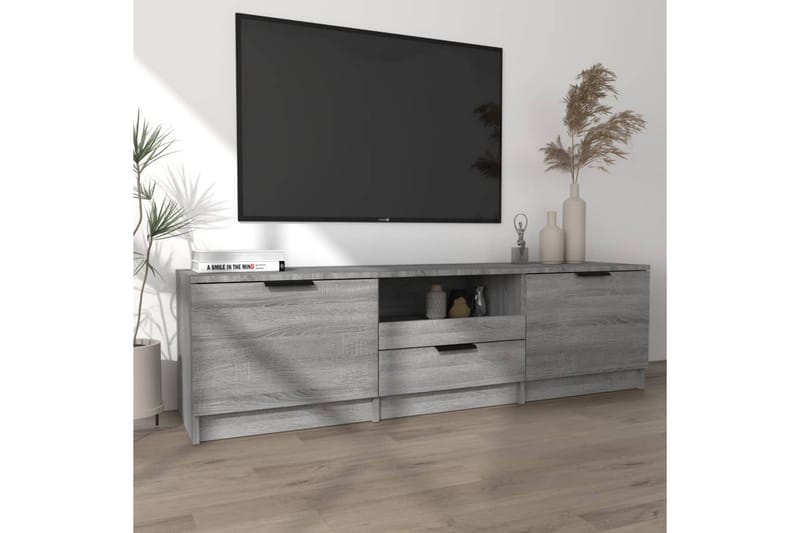 TV-benk grå sonoma 140x35x40 cm konstruert tre - Grå - Møbler - Mediamøbel & tv møbel - TV-benk & mediabenk