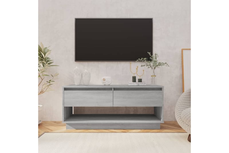 TV-benk grå sonoma eik 102x41x44 cm sponplate - Grå - Møbler - Mediamøbel & tv møbel - TV-benk & mediabenk