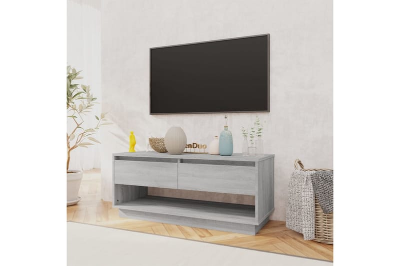 TV-benk grå sonoma eik 102x41x44 cm sponplate - Grå - Møbler - Mediamøbel & tv møbel - TV-benk & mediabenk