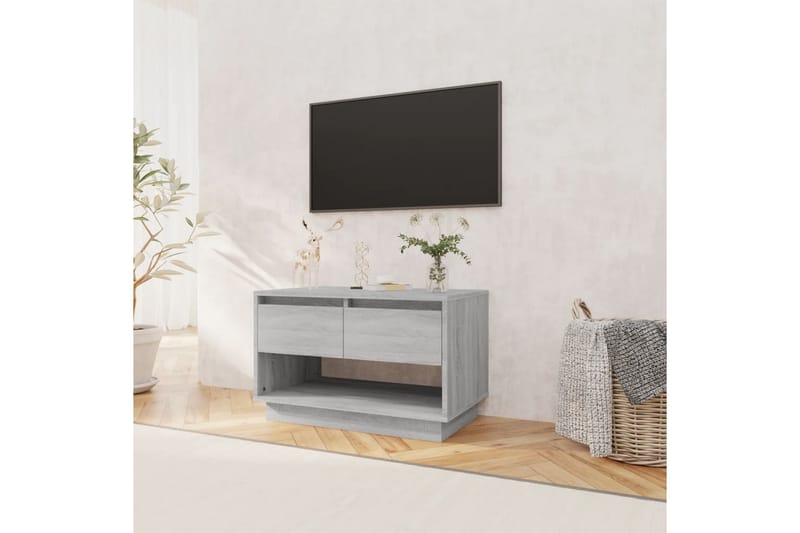 TV-benk grå sonoma eik 70x41x44 cm sponplate - Grå - Møbler - Mediamøbel & tv møbel - TV-benk & mediabenk