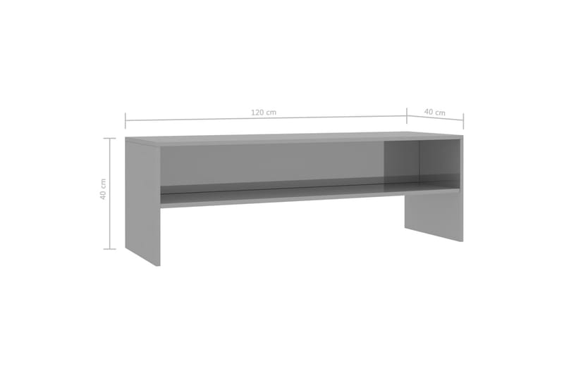 TV-benk høyglans grå 120x40x40 cm sponplate - Grå - Møbler - Mediamøbel & tv møbel - TV-benk & mediabenk