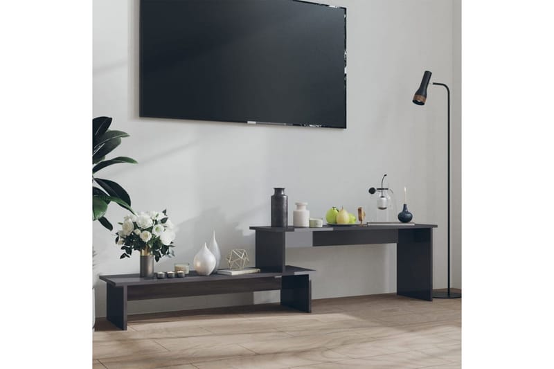 TV-benk høyglans grå 180x30x43 cm sponplate - Grå - Møbler - Mediamøbel & tv møbel - TV-benk & mediabenk