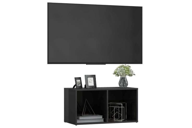 TV-benk høyglans grå 72x35x36,5 cm sponplate - Grå - TV-benk & mediabenk