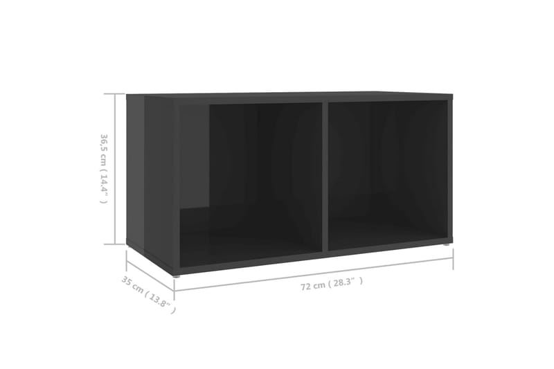 TV-benk høyglans grå 72x35x36,5 cm sponplate - Grå - Møbler - Mediamøbel & tv møbel - TV-benk & mediabenk