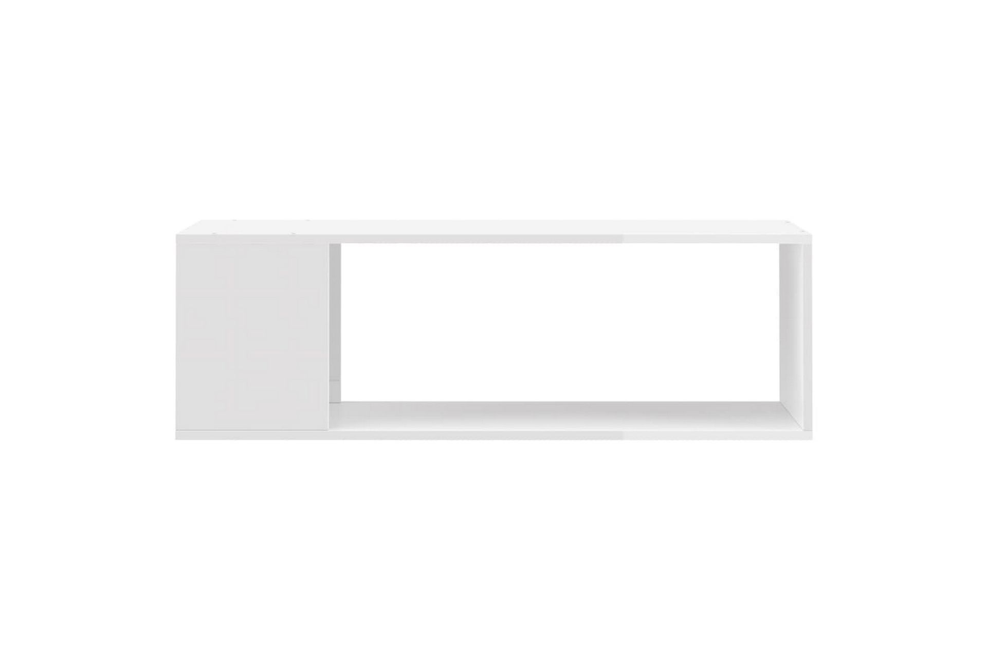 TV-benk høyglans hvit 100x24x32 cm sponplate - Hvit - Møbler - Mediamøbel & tv møbel - TV-benk & mediabenk