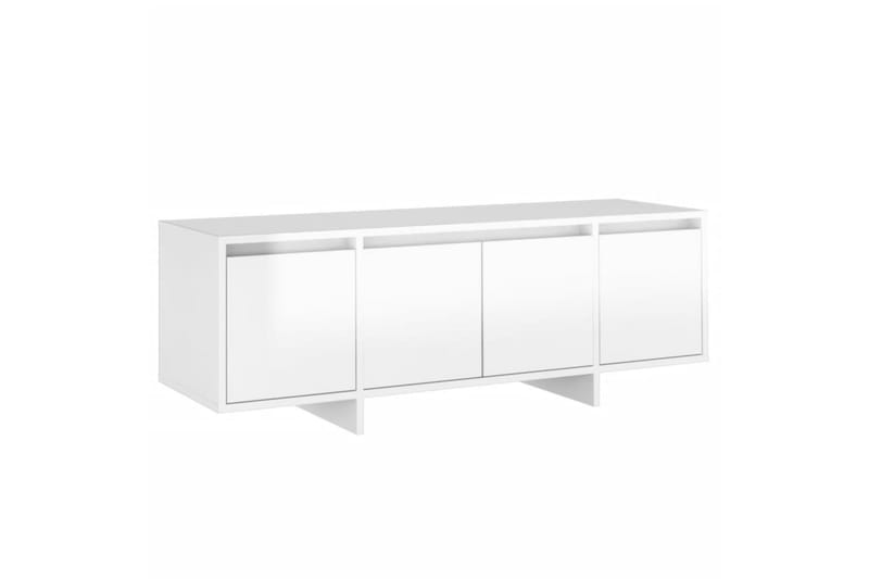 TV-benk høyglans hvit 120x30x40,5 cm sponplate - Hvit - Møbler - Mediamøbel & tv møbel - TV-benk & mediabenk