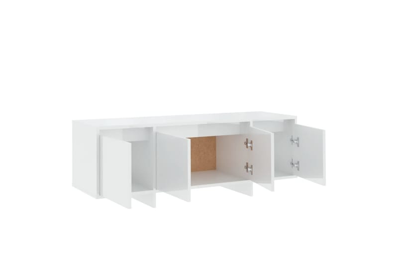 TV-benk høyglans hvit 120x30x40,5 cm sponplate - Hvit - Møbler - Mediamøbel & tv møbel - TV-benk & mediabenk