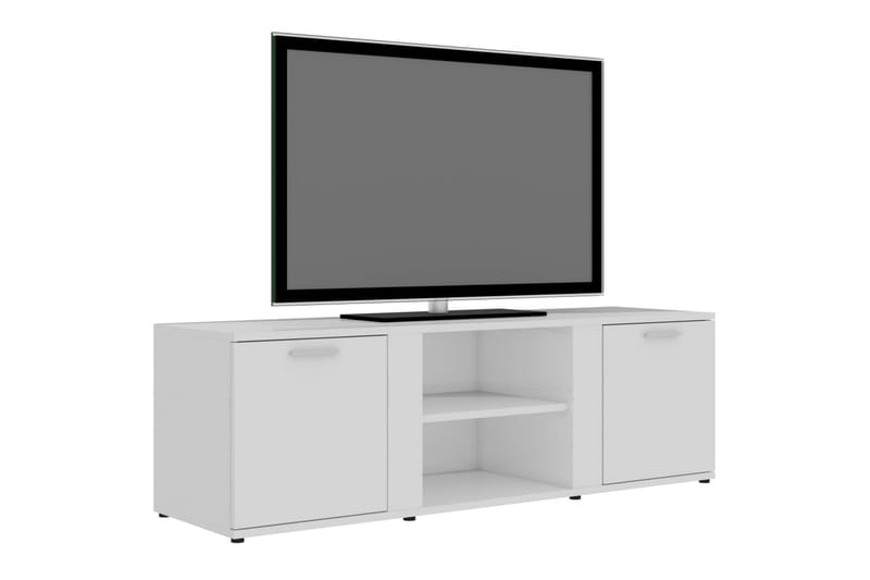 TV-benk høyglans hvit 120x34x37 cm sponplate - Hvit - TV-benk & mediabenk