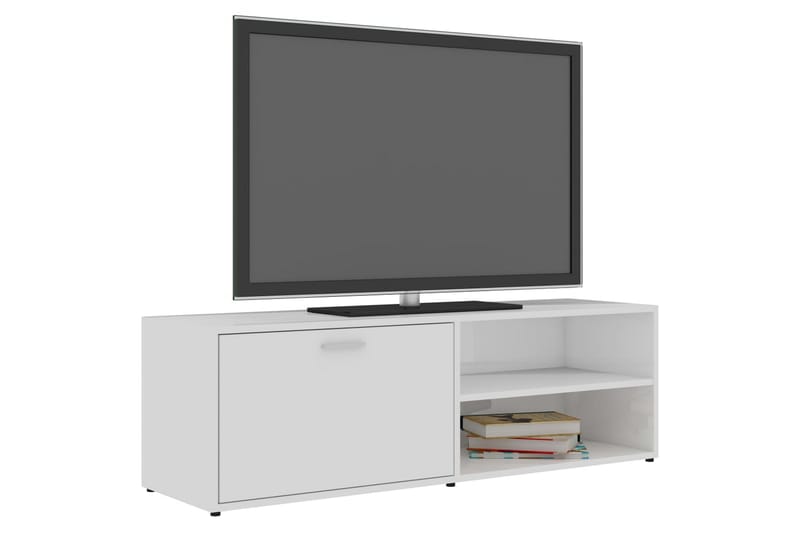 TV-benk høyglans hvit 120x34x37 cm sponplate - Hvit - Møbler - Mediamøbel & tv møbel - TV-benk & mediabenk