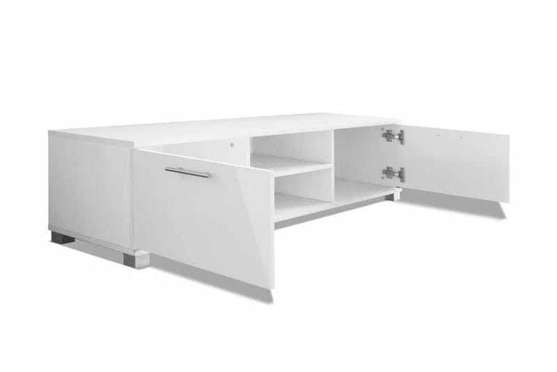 TV-benk høyglans hvit 120x40,3x34,7 cm - Hvit - Møbler - Mediamøbel & tv møbel - TV-benk & mediabenk