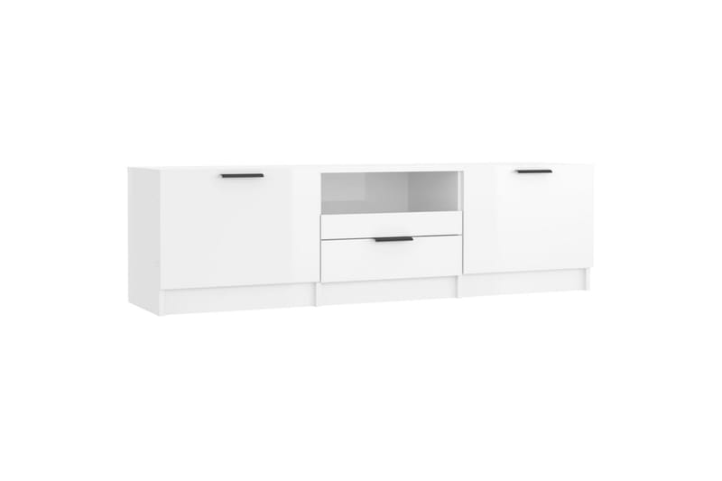 TV-benk høyglans hvit 140x35x40 cm konstruert tre - Hvit - Møbler - Mediamøbel & tv møbel - TV-benk & mediabenk