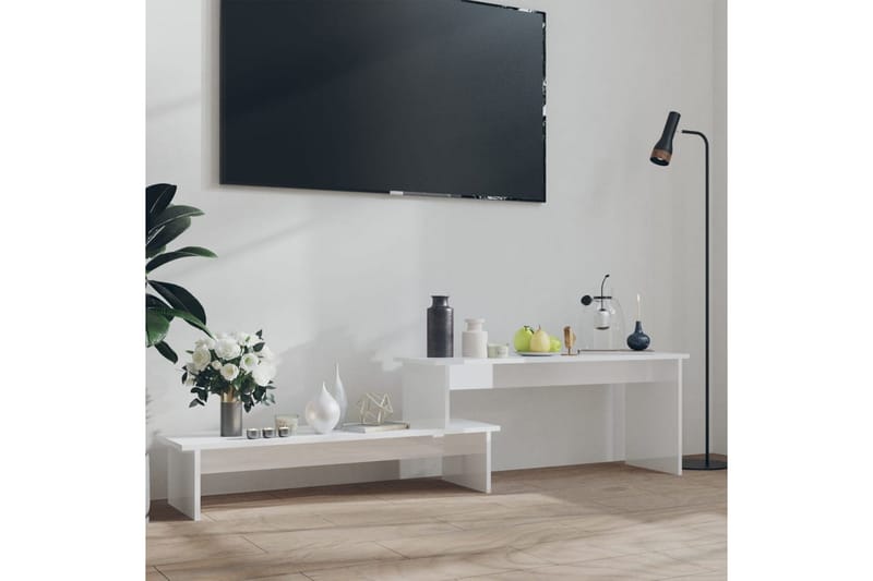 TV-benk høyglans hvit 180x30x43 cm sponplate - Hvit - TV-benk & mediabenk