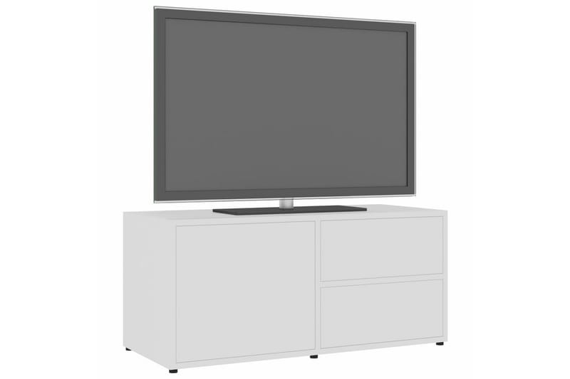 TV-benk høyglans hvit 80x34x36 cm sponplate - Hvit - TV-benk & mediabenk