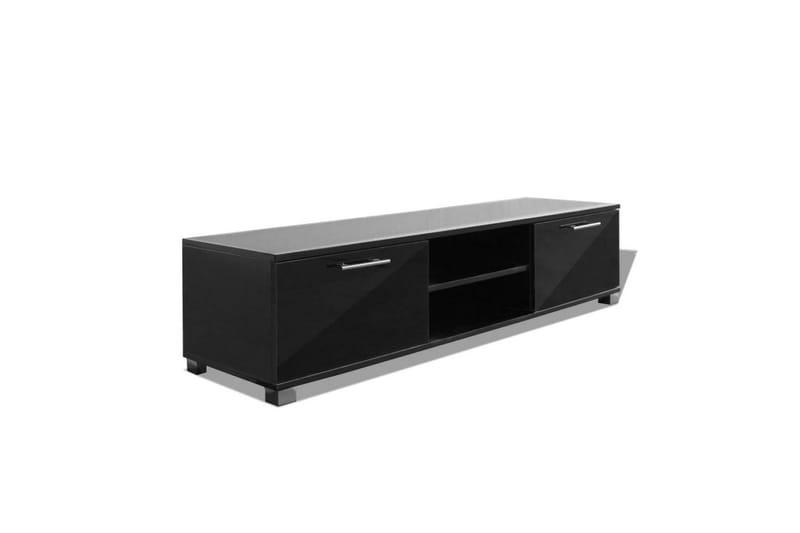 TV-benk høyglans sort 120x40,3x34,7 cm - Svart - Møbler - Mediamøbel & tv møbel - TV-benk & mediabenk