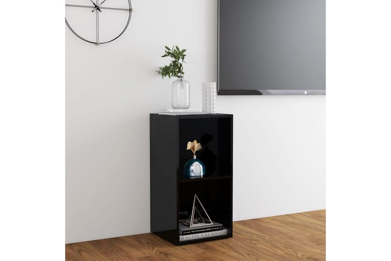 TV-benk høyglans svart 72x35x36,5 cm sponplate - Svart - TV-benk & mediabenk