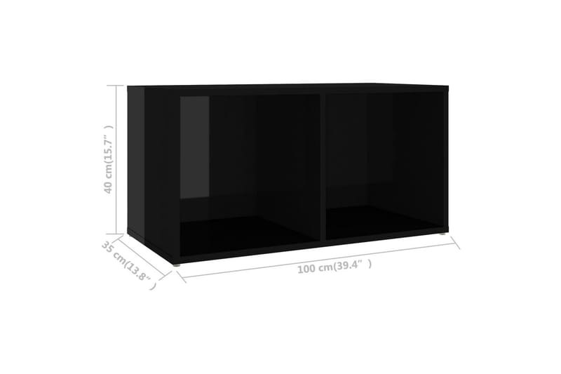 TV-benk høyglans svart 72x35x36,5 cm sponplate - Svart - TV-benk & mediabenk