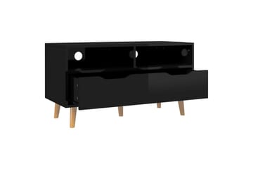 TV-benk høyglans svart 90x40x48,5 cm sponplate - Svart - Møbler - Mediamøbel & tv møbel - TV-benk & mediabenk