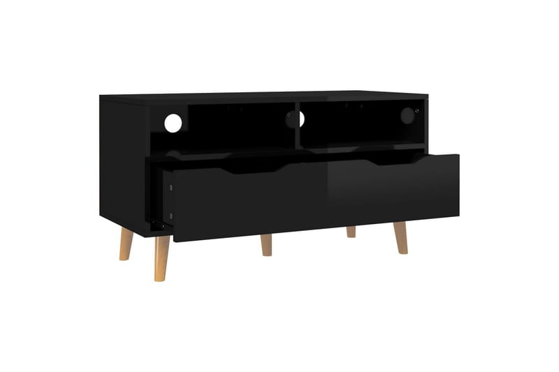 TV-benk høyglans svart 90x40x48,5 cm sponplate - Svart - Møbler - Mediamøbel & tv møbel - TV-benk & mediabenk