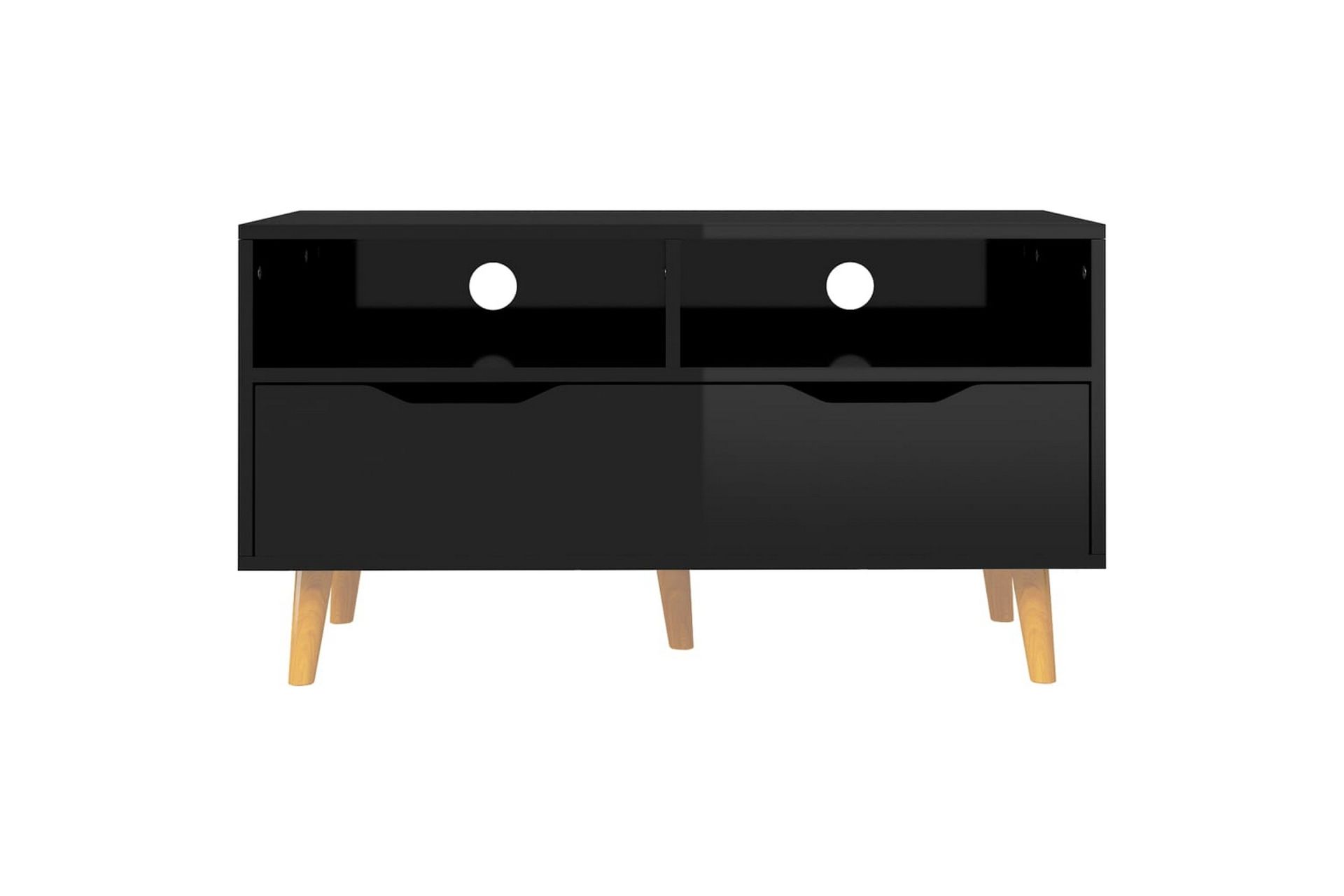 TV-benk høyglans svart 90x40x48,5 cm sponplate - Svart - Møbler - Mediamøbel & tv møbel - TV-benk & mediabenk