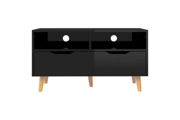 TV-benk høyglans svart 90x40x48,5 cm sponplate - Svart - Møbler - Mediamøbel & tv møbel - TV-benk & mediabenk