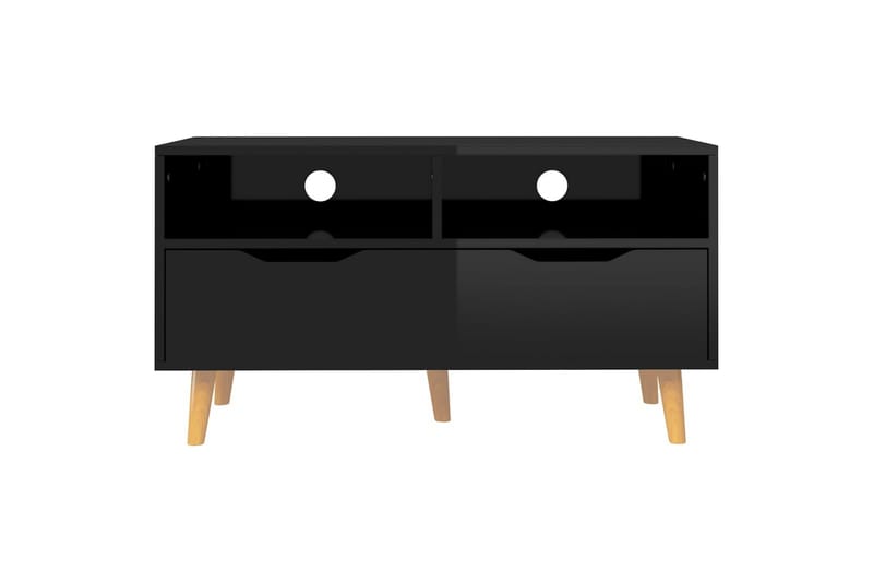 TV-benk høyglans svart 90x40x48,5 cm sponplate - Svart - Møbler - Mediamøbel & tv møbel - TV-benk & mediabenk