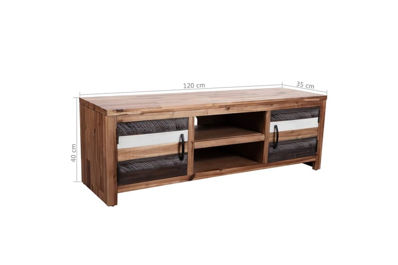 TV-benk heltre akasie 120x35x40 cm - Brun - Møbler - Mediamøbel & tv møbel - TV-benk & mediabenk