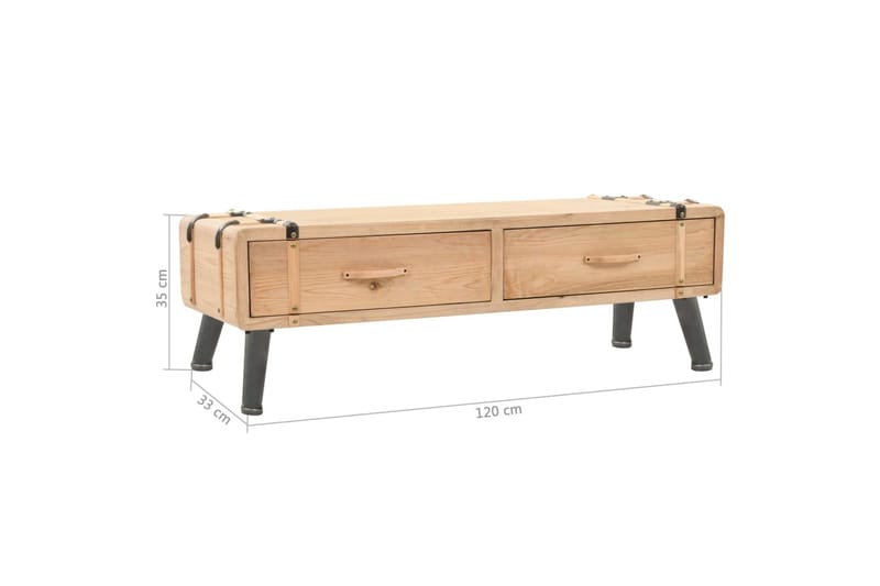 TV-benk heltre gran 120x33x35 cm - Brun - Møbler - Mediamøbel & tv møbel - TV-benk & mediabenk