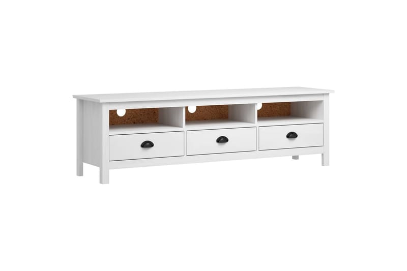 TV-benk Hill Range hvit 158x40x47 cm heltre furu - Møbler - Mediamøbel & tv møbel - TV-benk & mediabenk