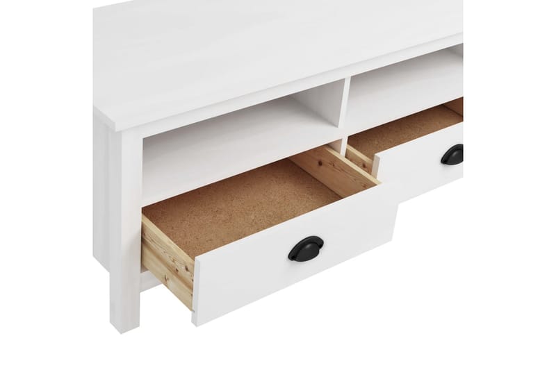 TV-benk Hill Range hvit 158x40x47 cm heltre furu - Møbler - Mediamøbel & tv møbel - TV-benk & mediabenk
