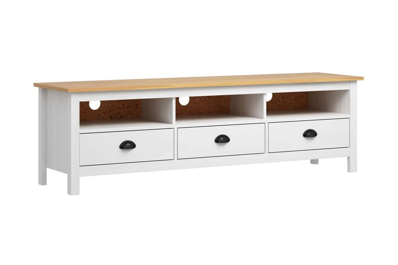 TV-benk Hill Range hvit 158x40x47 cm heltre furu - Møbler - Mediamøbel & tv møbel - TV-benk & mediabenk