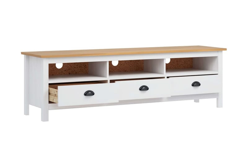 TV-benk Hill Range hvit 158x40x47 cm heltre furu - Møbler - Mediamøbel & tv møbel - TV-benk & mediabenk